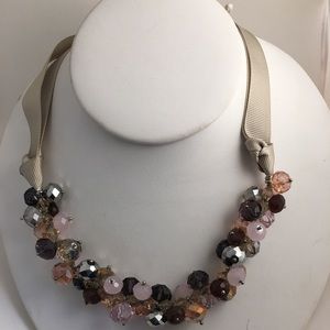 Ali Khan C.A.K.E Bead Cluster Ribbon Necklace